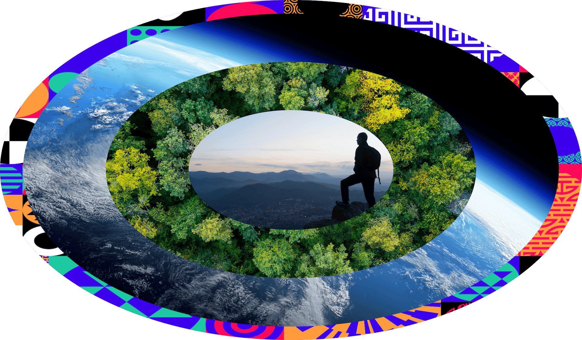 Person exploring nature